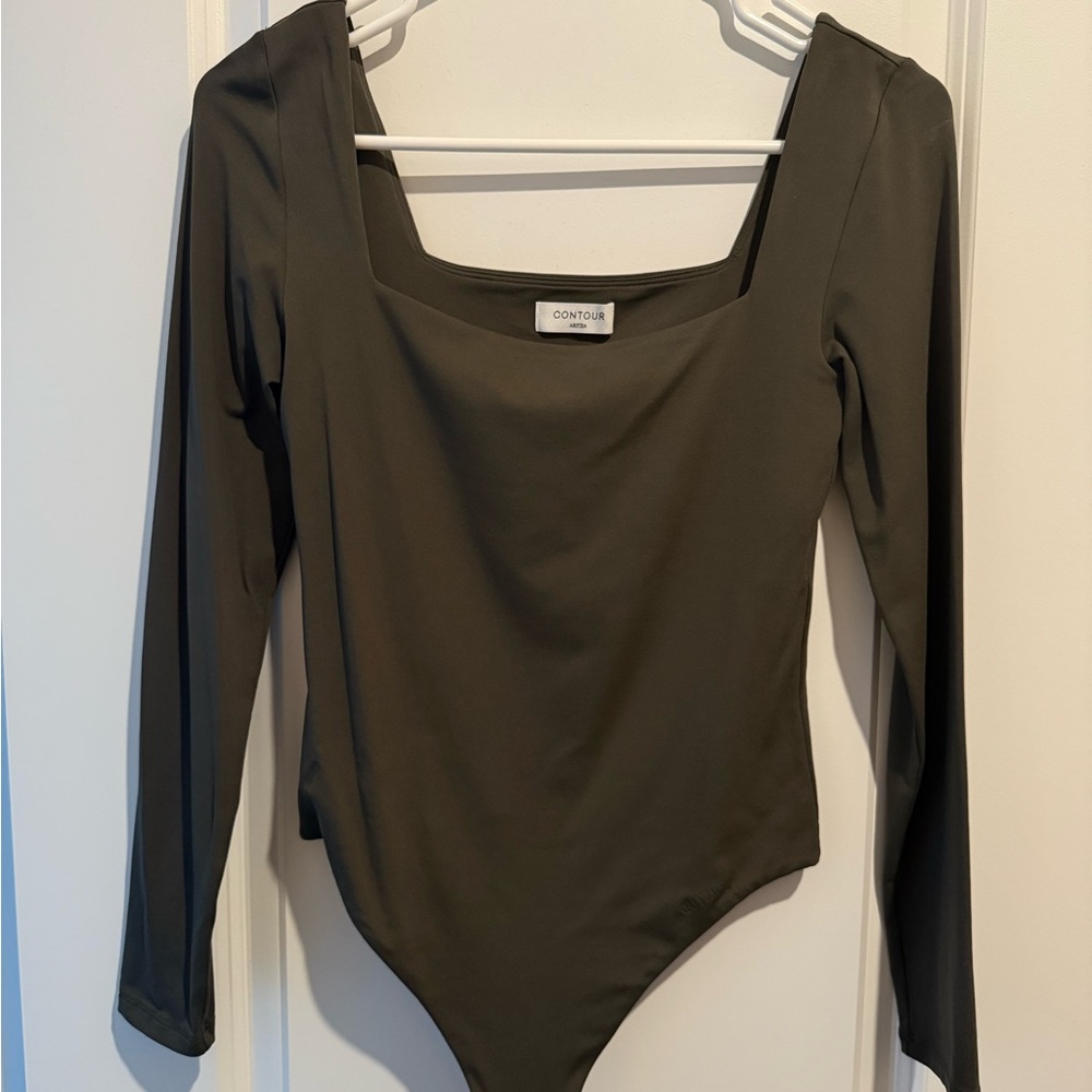 Aritzia Olive Long Sleeve Bodysuit